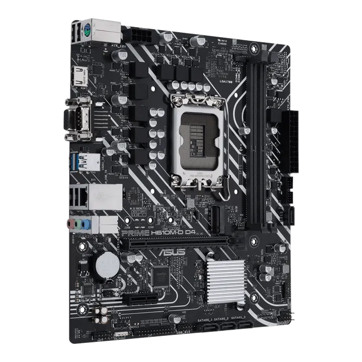 Материнская плата ASUS PRIME H610M-D D4, LGA1700 2xDDR4 4xSATA3 M.2 D-Sub HDMI COM mATX