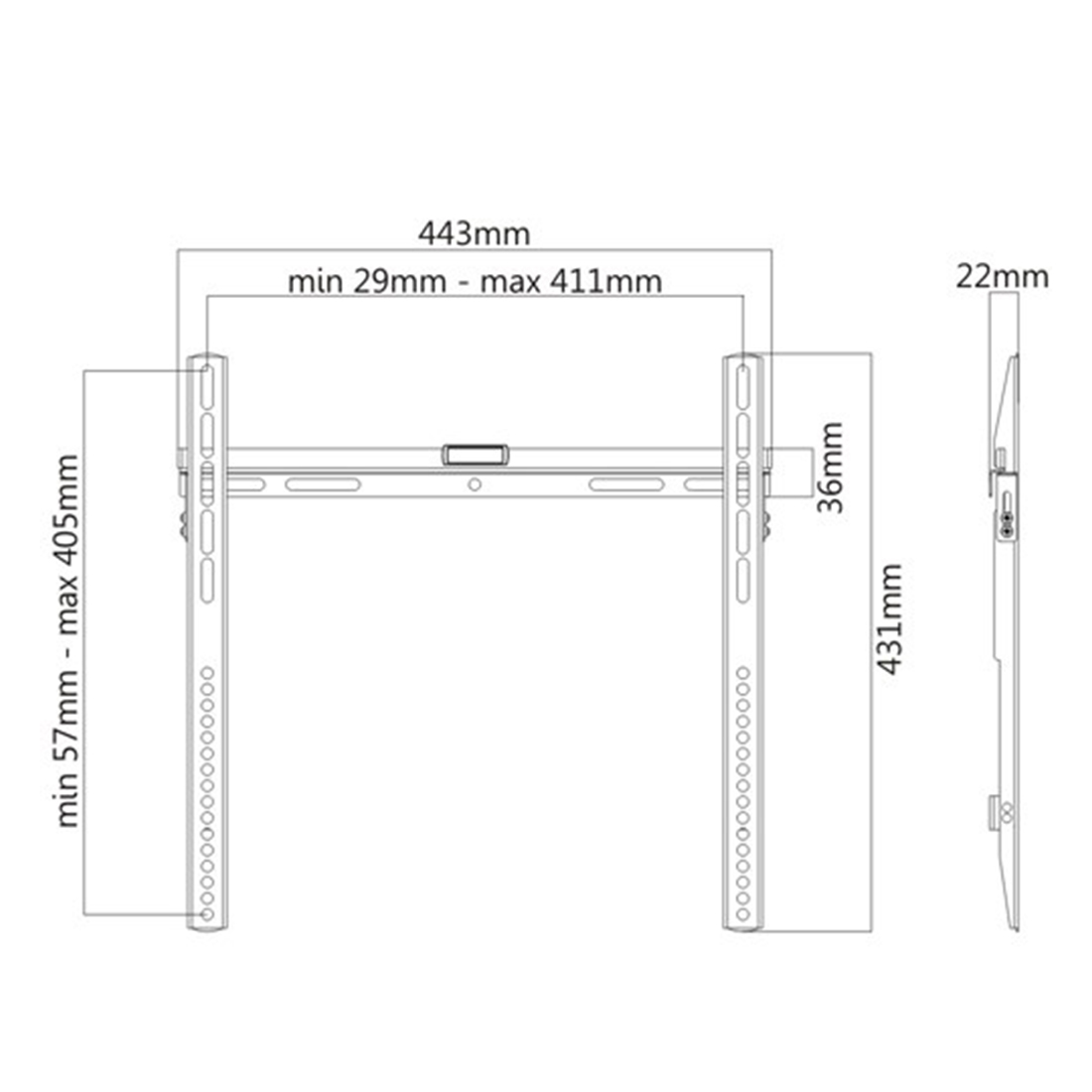 Кронштейн Brateck LP43-44 для ТВ и мониторов, 32"-55"