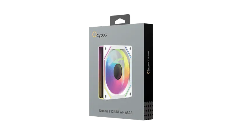 Вентилятор для корпуса Ocypus Gamma F12 UNI WH ARGB REVERSE BLADE 1x(123x120x25mm), 800-1800 RPM Бел