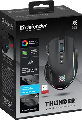 Мышь Defender Thunder GM-213 черный