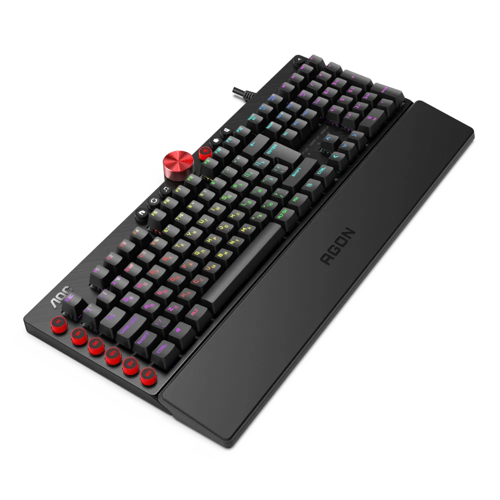 Механическая Игровая Клавиатура AOC AGK700 MX RED CHERRY RGB кабель 1,8м USB2.0 AGK700DR2R