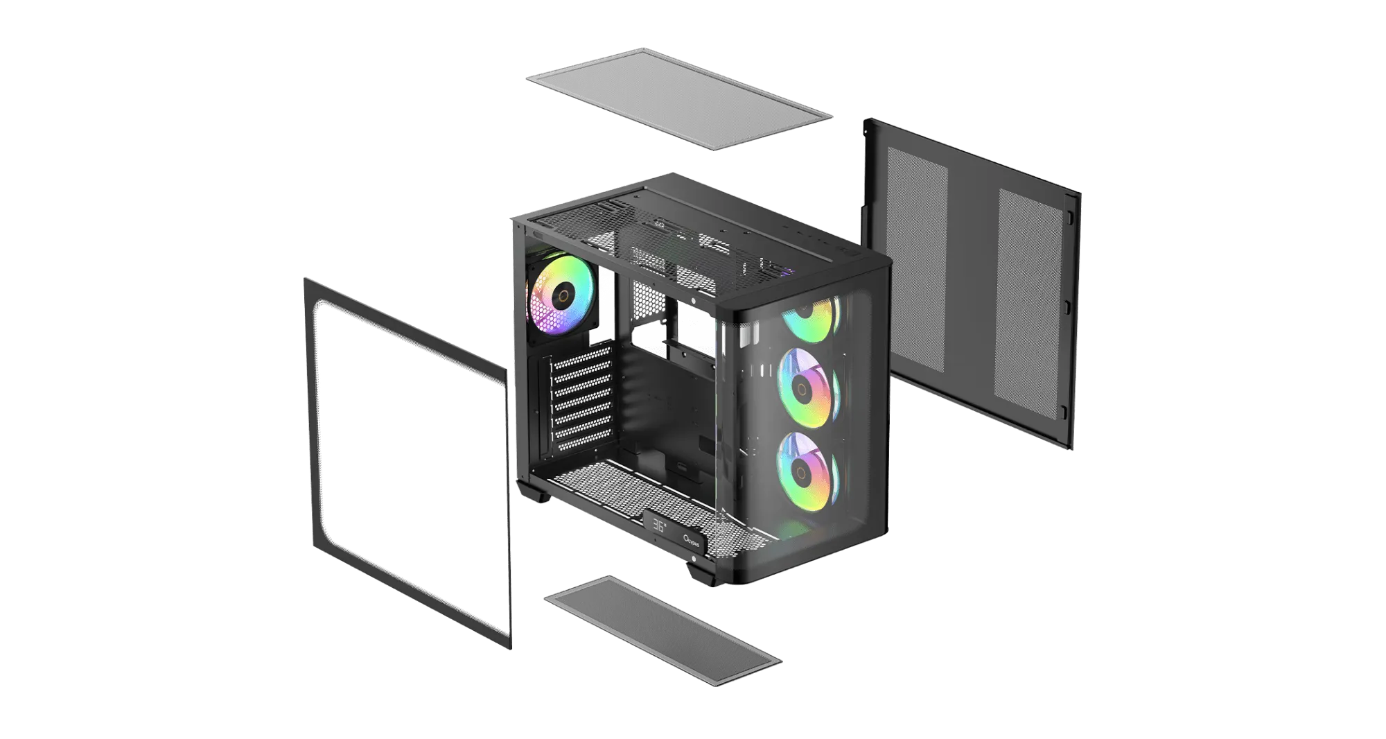 Корпус Ocypus Iota C70 BK Curve ARGB Digital ATX/mATX/mITX 2xUSB Type-C Черный Iota-C70-BKD400CD-GL