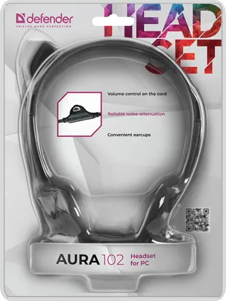Наушники с микрофоном Defender Aura 102, стерео, 1,8 м.