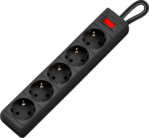 Сетевой фильтр Defender ES 5 метров, 5 розеток,  Предохранитель, Черный, original
