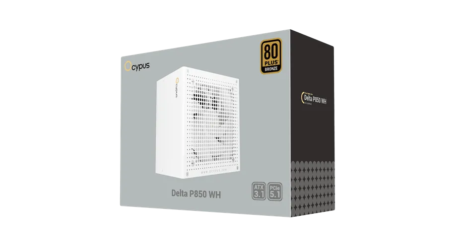 Блок питания Ocypus  850W, Delta P850 WH, Non modular, 80+ BRONZE, Белый, Delta-P850-B1FDWH025X-EU
