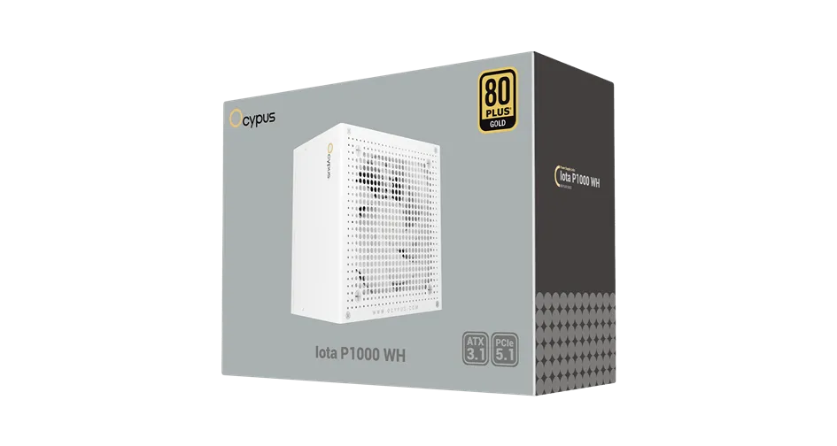 Блок питания Ocypus 1000W, Iota P1000 WH, Full Modular, 80+ GOLD, Белый, Iota-P1000-G1FFWH025X-EU