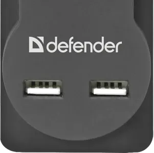 Сетевой фильтр Defender DFS 753 5 розеток, 3 м (защита от ВЧ и импульсных помех, USB зарядка 2.1А)