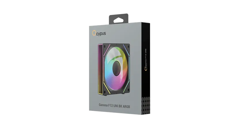 Вентилятор для корпуса Ocypus Gamma F12 UNI BK ARGB 1x(123x120x25mm), 800-1800 RPM Черный