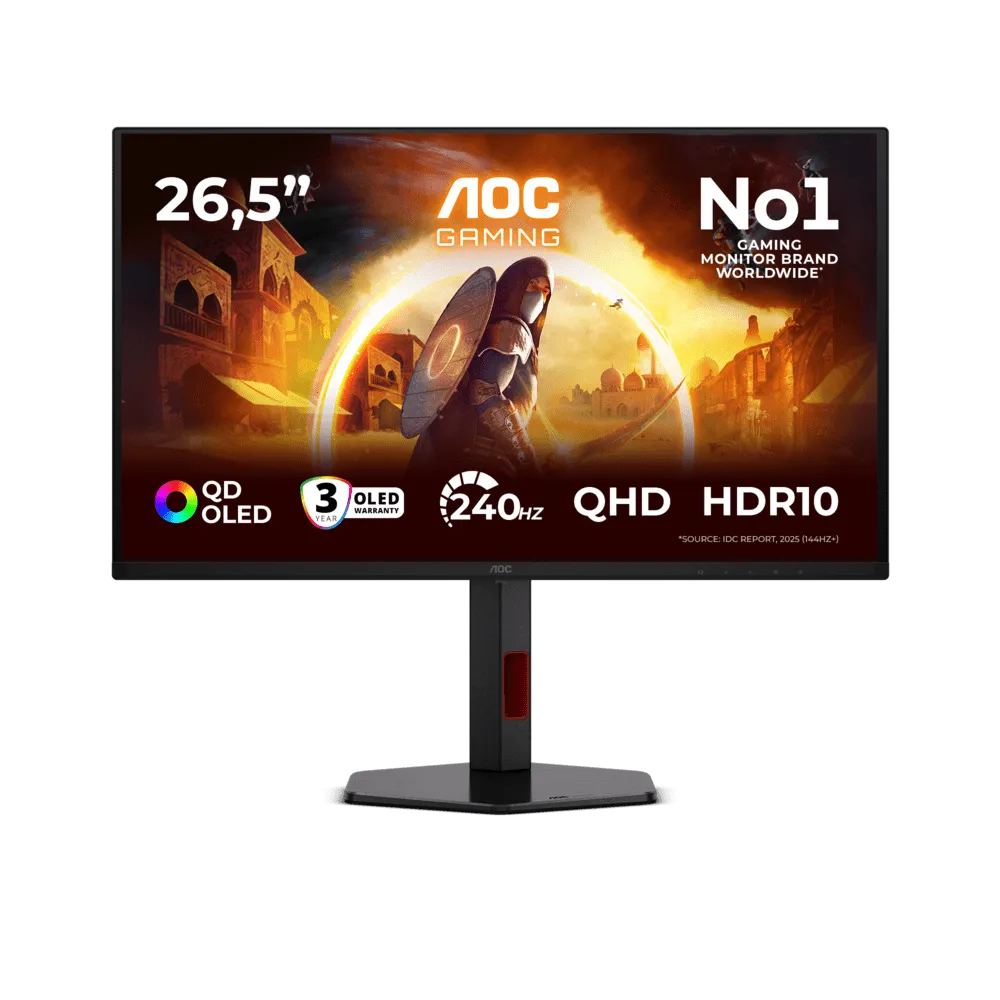 Монитор Игровой 27" AOC Q27G4ZDR QD-OLED 2560x1440 240Hz 0.03ms 400cd/m2 1,5M:1 2xHDMI 1xDP Черный