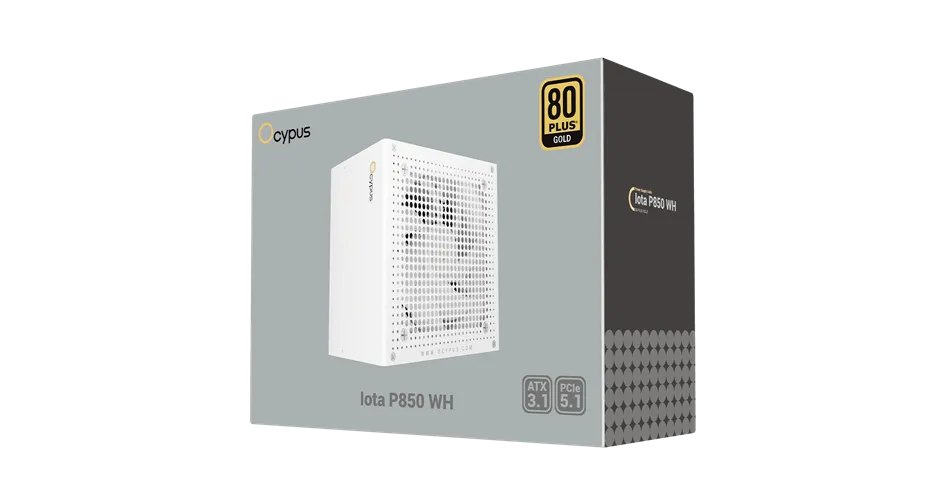 Блок питания Ocypus  850W, Iota P850 WH, Full Modular, 80+ GOLD, 91%, Белый, Iota-P850-G1FFWH025X-EU