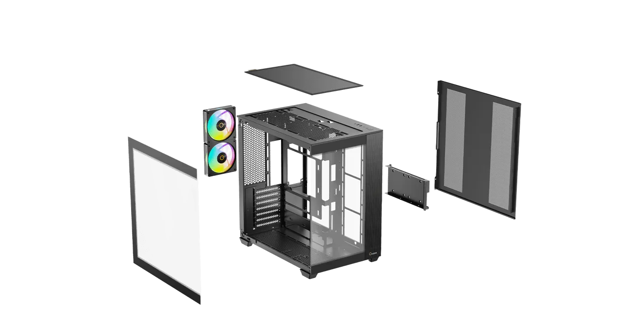 Корпус Ocypus Delta C74 BK ARGB ATX/MATX/ITX, USB3.0x2, Type C, Черный, Delta-C74-BKD200XX-GL