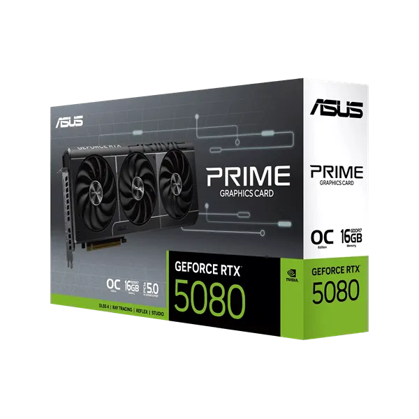Видеокарта ASUS GeForce RTX5080 PRIME 16GB GDDR7 OC Edition 256bit HDMI 3DP PRIME-RTX5080-O16G