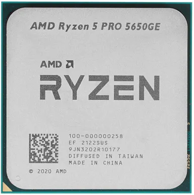 Процессор AMD Ryzen 5 PRO 5650GE 3,4ГГц (4,4ГГц Turbo) AM4 6/12 L2 3Mb L3 16Mb 35W OEM 100-000000258