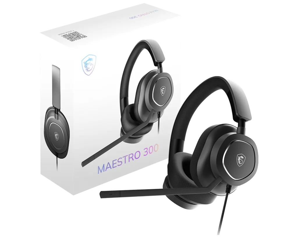 Гарнитура MSI MAESTRO 300, USB-C to A / 40мм. / вес 247г. / черная