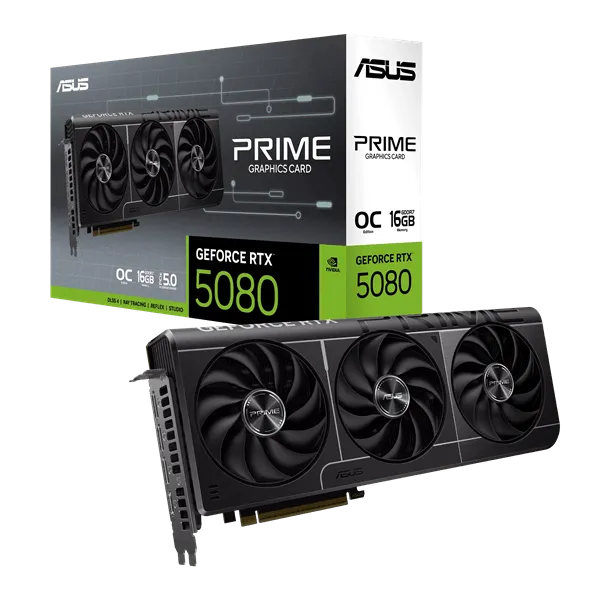 Видеокарта ASUS GeForce RTX5080 PRIME 16GB GDDR7 OC Edition 256bit HDMI 3DP PRIME-RTX5080-O16G