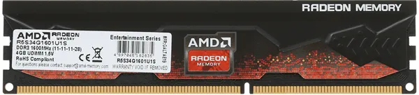 Оперативная память  4GB DDR3 1600MHz AMD Radeon R5 Entertainment Series PC3-12800 R5S34G1601U1S
