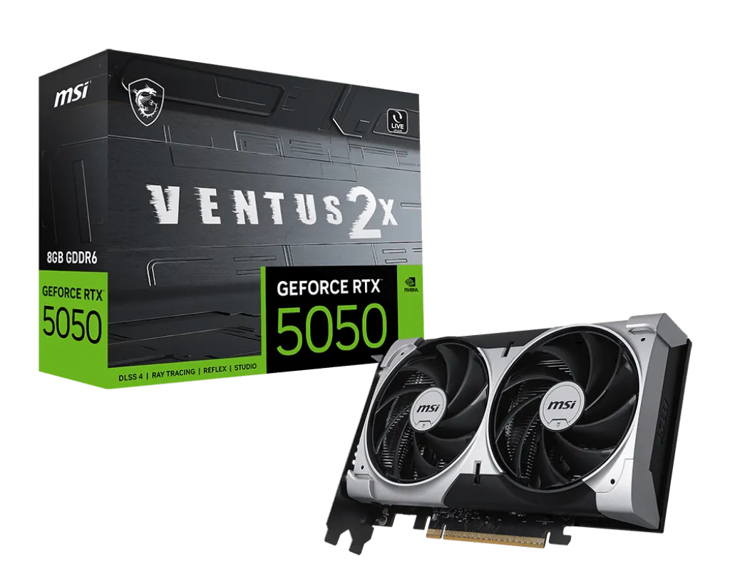 Видеокарта MSI GeForce RTX 5050 8G VENTUS 2X, 8G GDDR6 128bit 1xHDMI 3xDP G5050-8V2