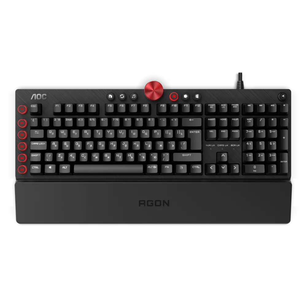 Механическая Игровая Клавиатура AOC AGK700 MX RED CHERRY RGB кабель 1,8м USB2.0 AGK700DR2R