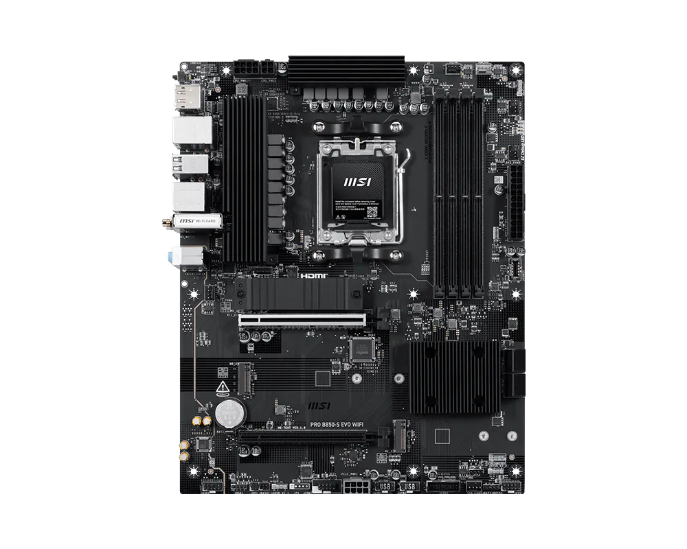 Материнская плата MSI PRO B850-S EVO WIFI AM5 B850 4xDDR5 4xSATA6G RAID 3xM.2 1xDP 1xHDMI ATX