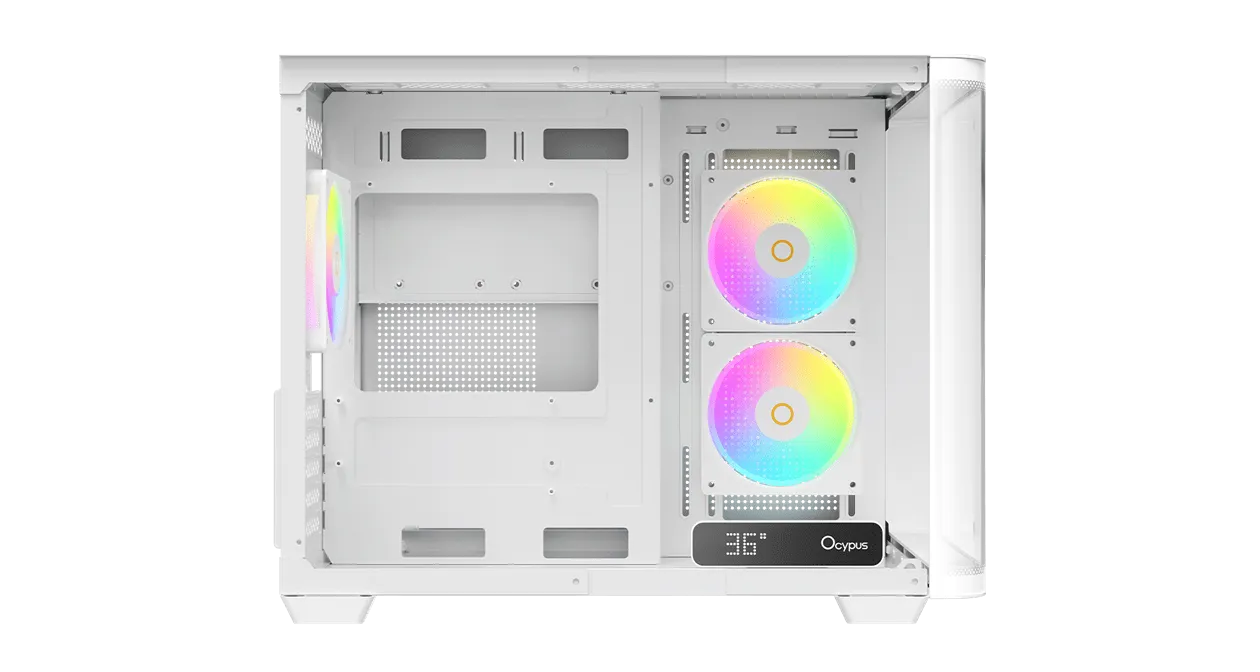 Корпус Ocypus Iota C50 WH Curve ARGB Digital mATX/ITX 2xUSB Type-C Белый Iota-C50-WHD300CD-GL