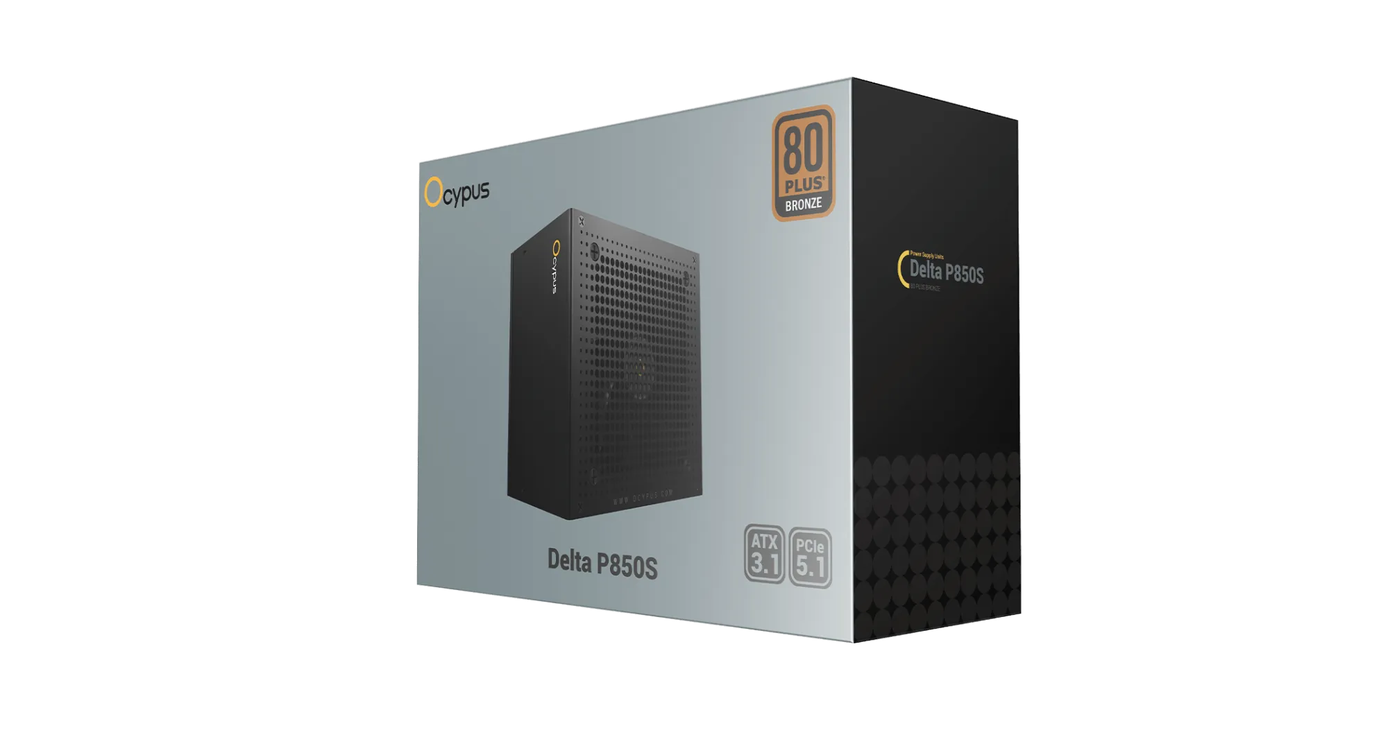 Блок питания Ocypus  850W, Delta P850S, Non modular, 80+ BRONZE, Черный, Delta-P850S-BDFBK025X-EU