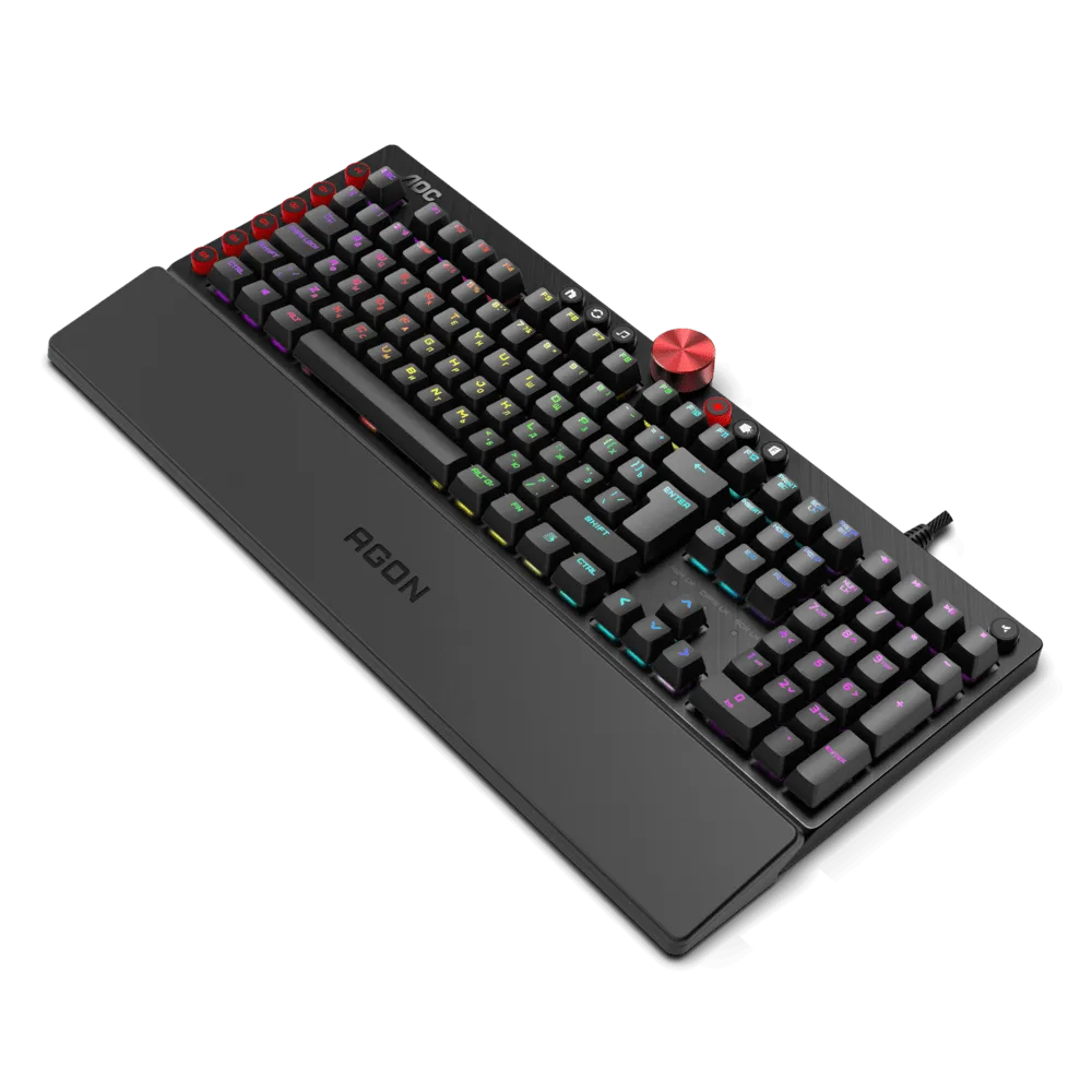 Механическая Игровая Клавиатура AOC AGK700 MX RED CHERRY RGB кабель 1,8м USB2.0 AGK700DR2R