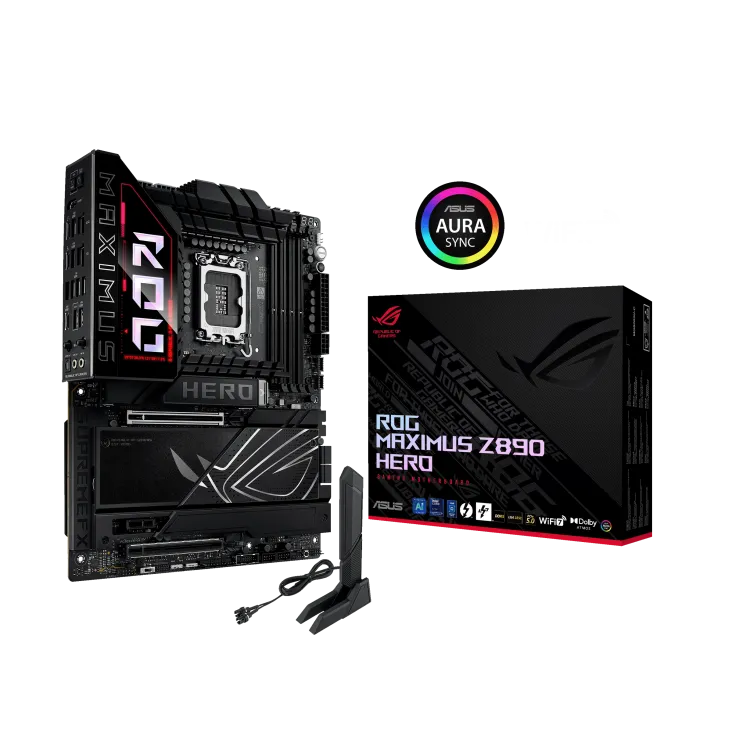 Материнская плата ASUS ROG MAXIMUS Z890 HERO, LGA1851 4xDDR5 4xSATA3 6xM.2 HDMI USB-C ATX