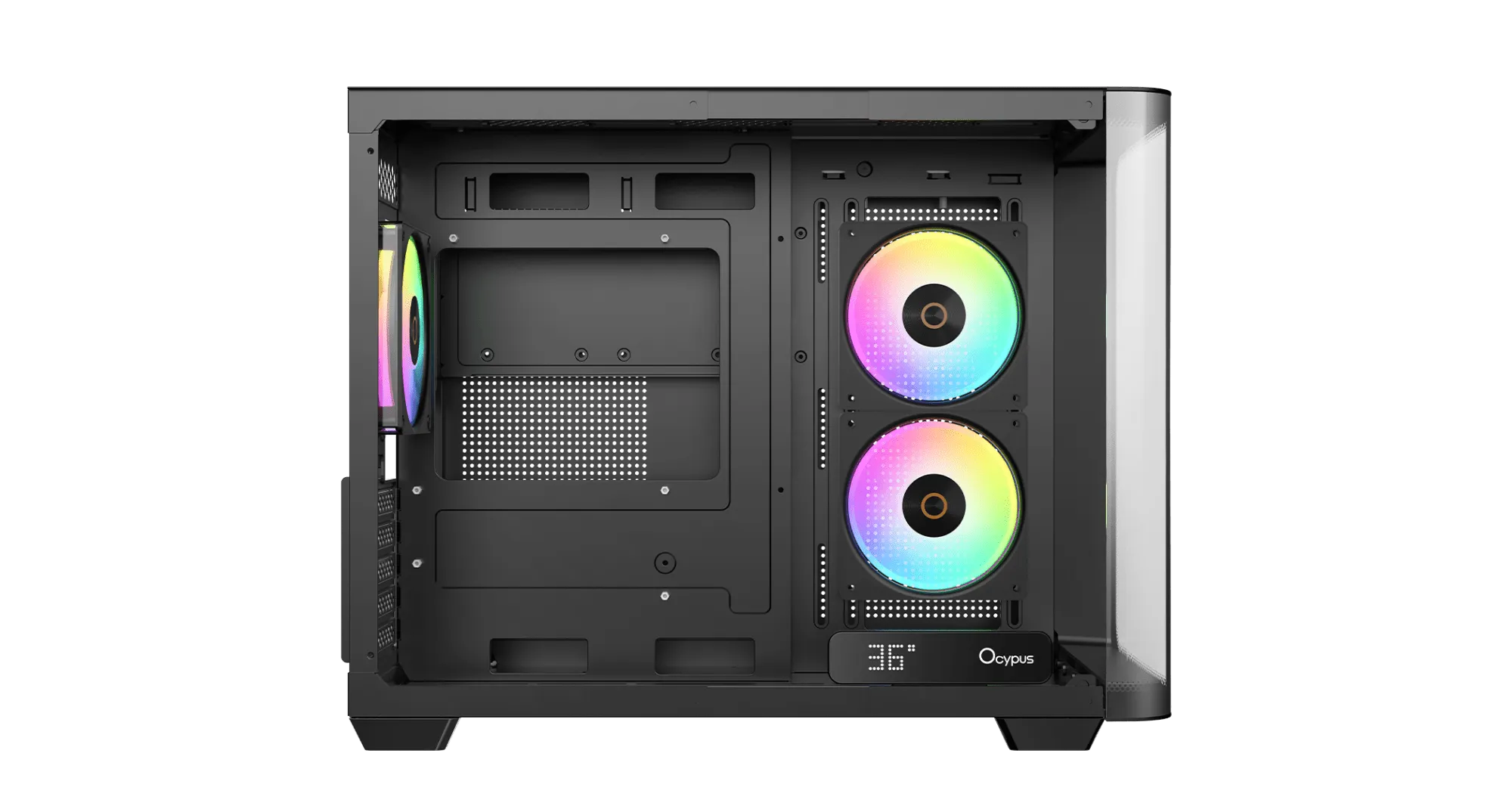 Корпус Ocypus Iota C50 BK Curve ARGB Digital mATX/ITX 2xUSB Type-C Черный Iota-C50-BKD300CD-GL