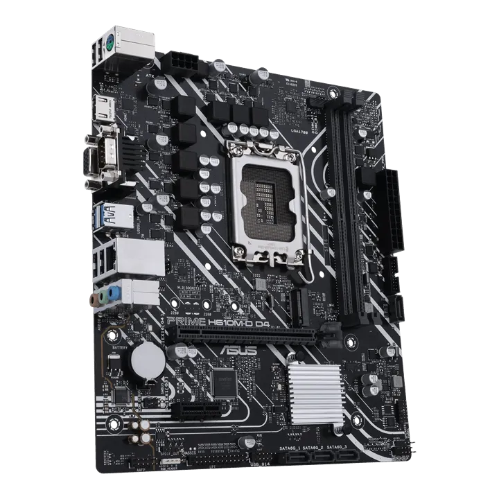 Материнская плата ASUS PRIME H610M-D D4, LGA1700 2xDDR4 4xSATA3 M.2 D-Sub HDMI COM mATX