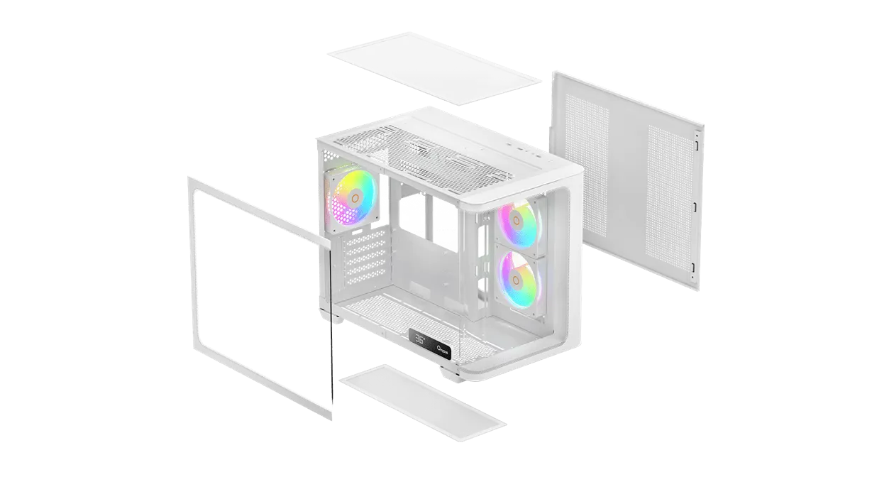 Корпус Ocypus Iota C50 WH Curve ARGB Digital mATX/ITX 2xUSB Type-C Белый Iota-C50-WHD300CD-GL