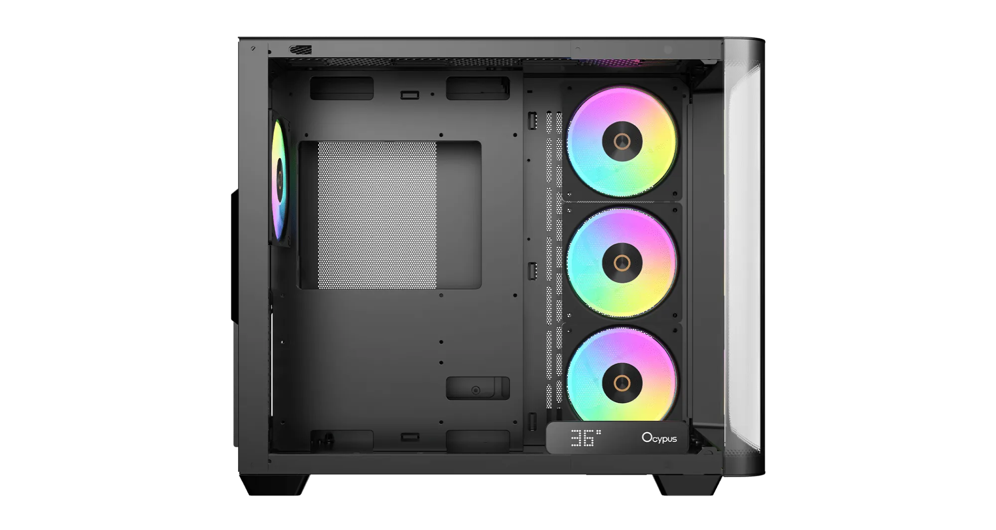 Корпус Ocypus Iota C70 BK Curve ARGB Digital ATX/mATX/mITX 2xUSB Type-C Черный Iota-C70-BKD400CD-GL
